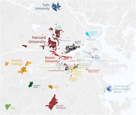Map of Colleges in Boston